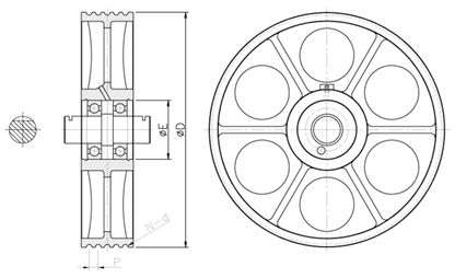 GA03--NYLON DEFLECTOR SHEAVE